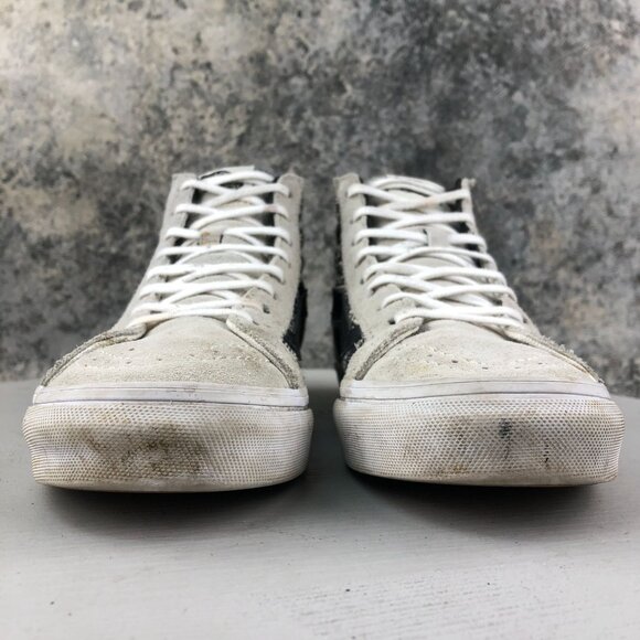 Vans Unisex Size 5.5M 7W Sk8-Hi Slim Italian Weave Aztec Grey Black Sneakers - Picture 2 of 14